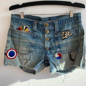 Vintage Patchwork Cutoff Lee Jean Shorts